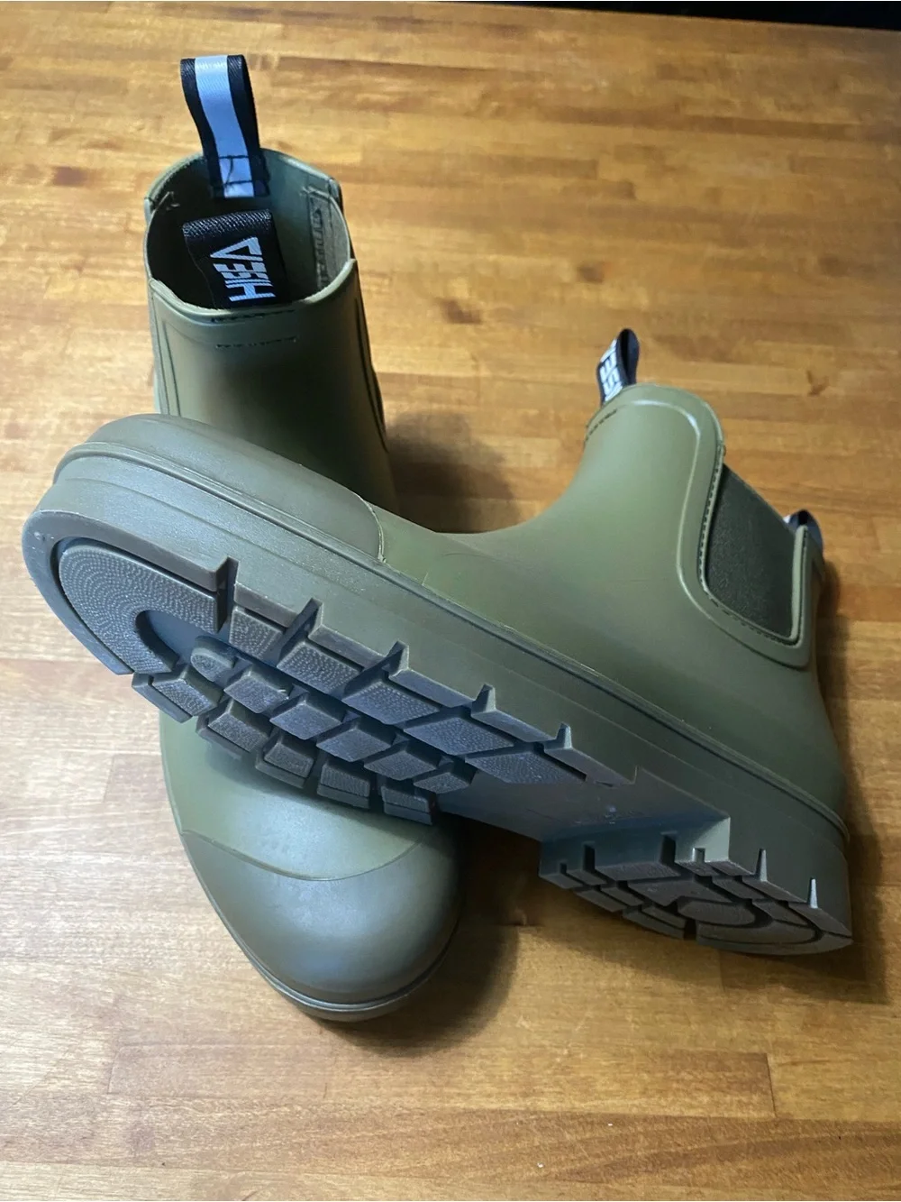 HISEA Olive Green Waterproof Rain Boots